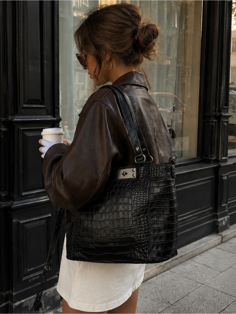Patricia Nash | Aveley Crossbody Handbag Distressed Croc Leather